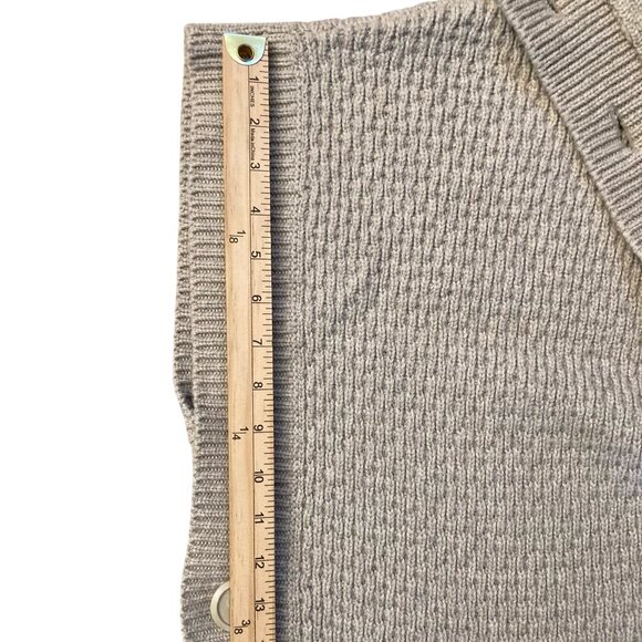 McDuff Light Gray Open Snap Front Poncho Wool Cashmere Mock Neck Sweater S/M - Picture 15 of 15